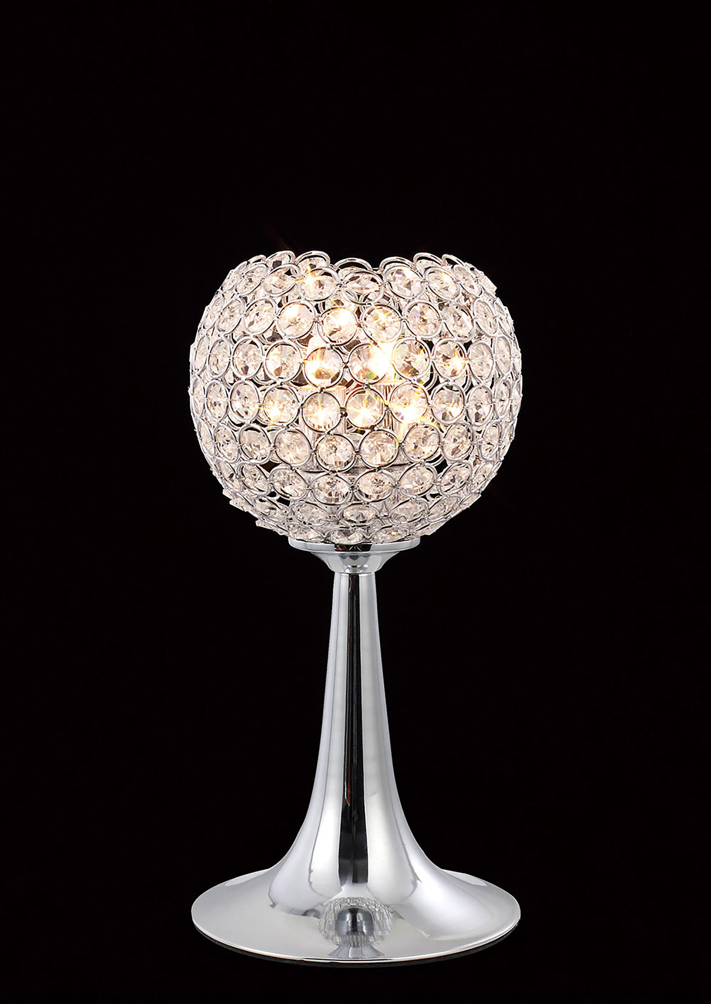 Ava Polished Chrome Crystal Table Lamps Diyas Shaded Table Lamps